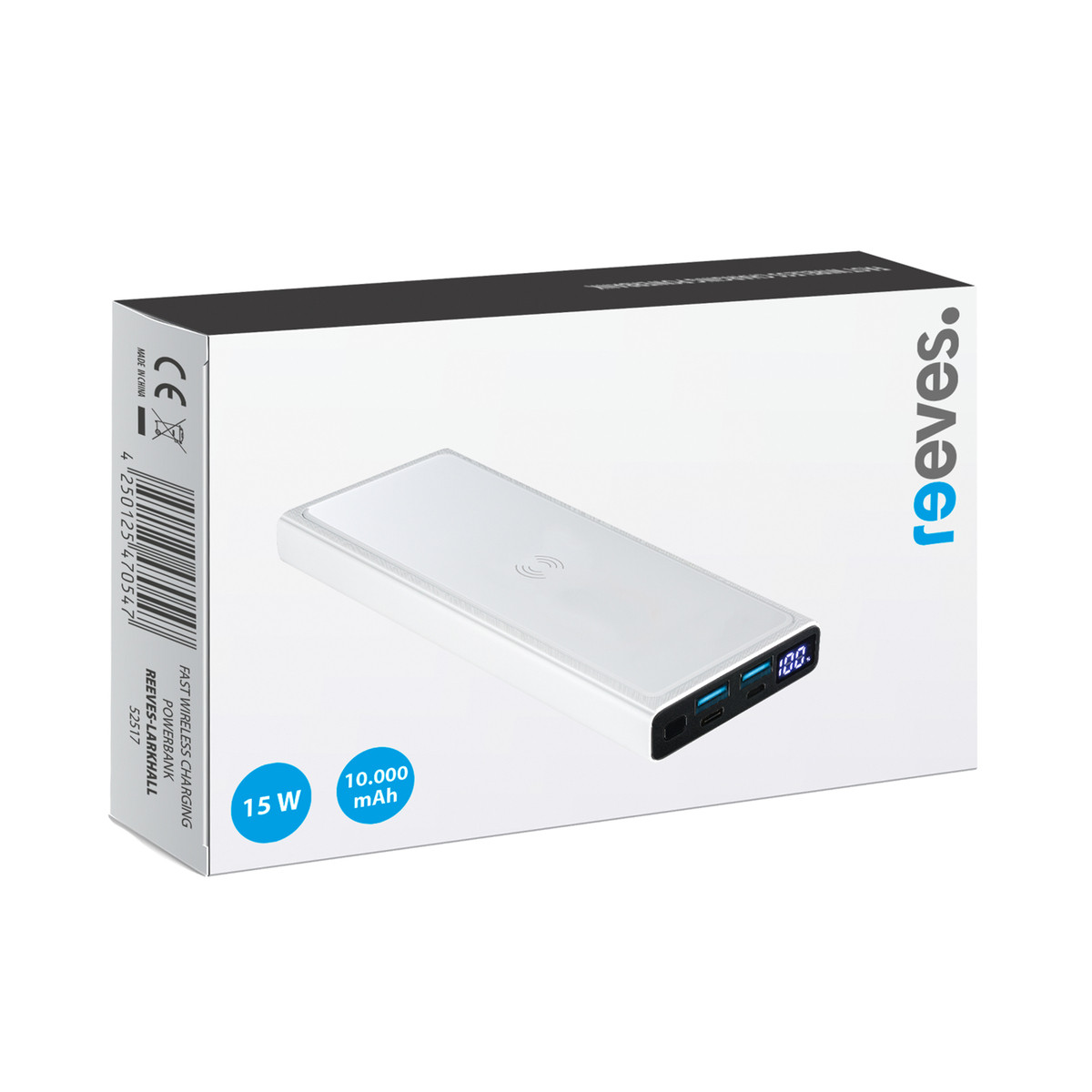 Fast Wireless Charging powerbank REEVES-LARKHALL white 10000 mAh Fast Wireless Charging powerbank REEVES-LARKHALL white 10000 mAh