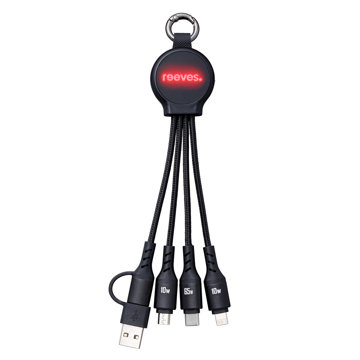 6-in-1 Charging Cable with Light REEVES-PUHALANI SWITCH black / red 6-in-1 Charging Cable with Light REEVES-PUHALANI SWITCH black / red