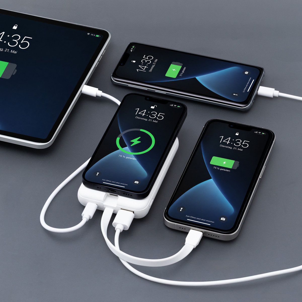 Magnetische 15W Wireless Powerbank REEVES-WATTRON PLUS X weiß 10000 mAh Magnetische 15W Wireless Powerbank REEVES-WATTRON PLUS X weiß 10000 mAh