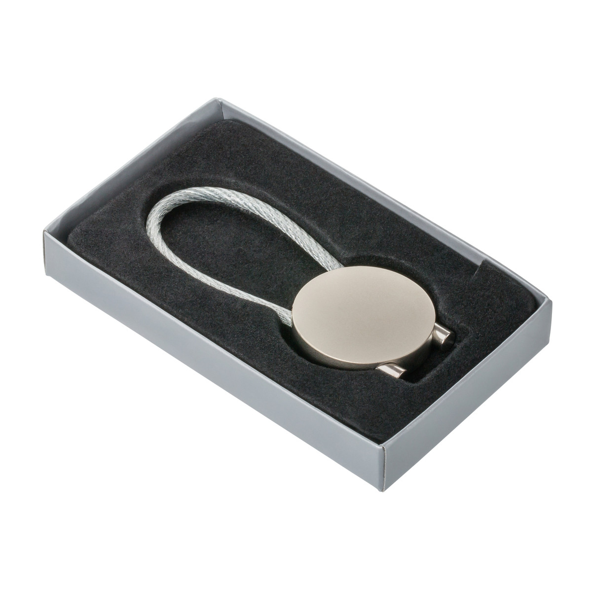 Porte-Clés Rond RE98-CABLE argenté mat Porte-Clés Rond RE98-CABLE argenté mat
