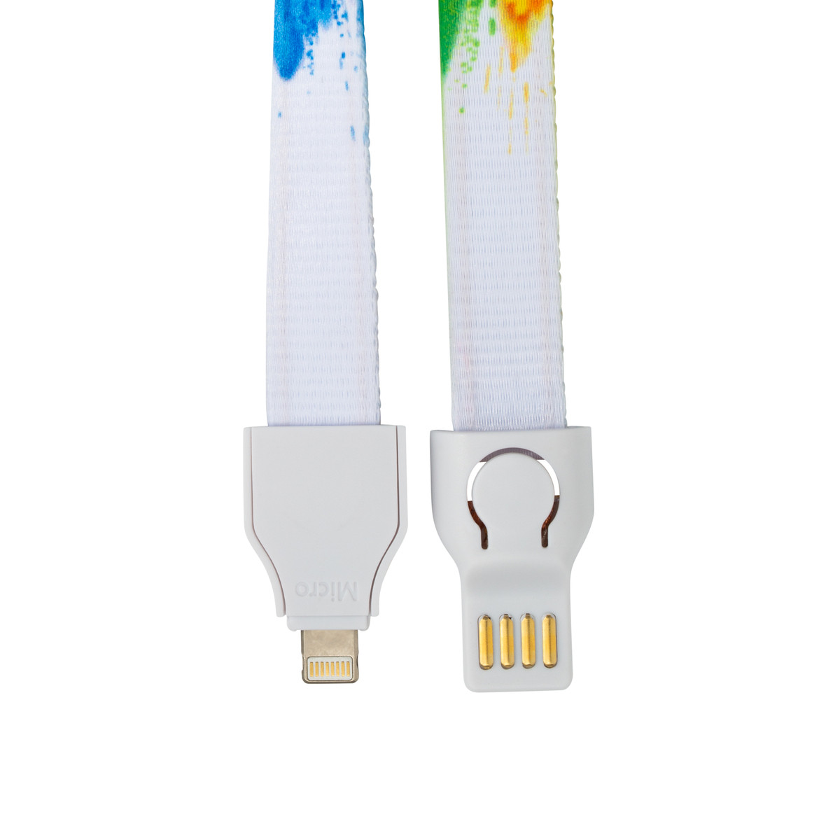 2-in-1 Charging Cable Lanyard Charging Cable / Micro+8pin / 20cm / RF