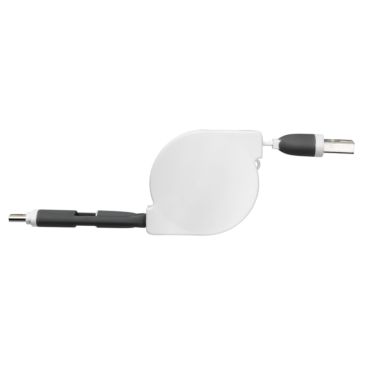 3-in-1 Ladekabel mit Aufroller REEVES-SNAKE weiß