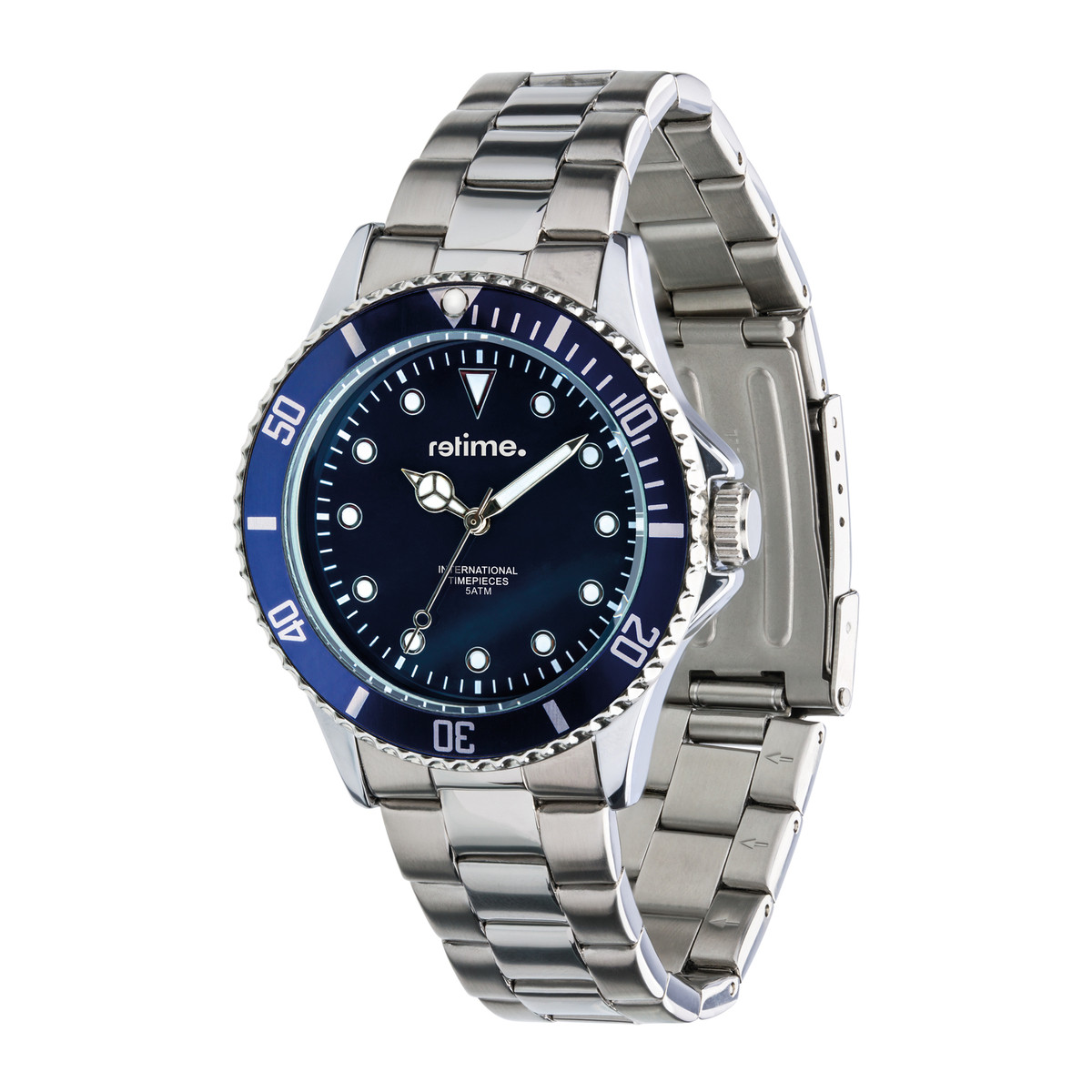Armbanduhr RETIME-SPORT 802-102 silber/blau 40mm