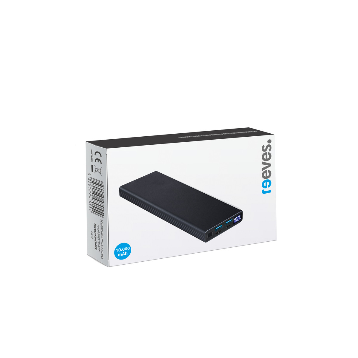 Powerbank mit Fast Charge und Power Delivery REEVES-FENSMARK dunkelgrau 10000 mAh