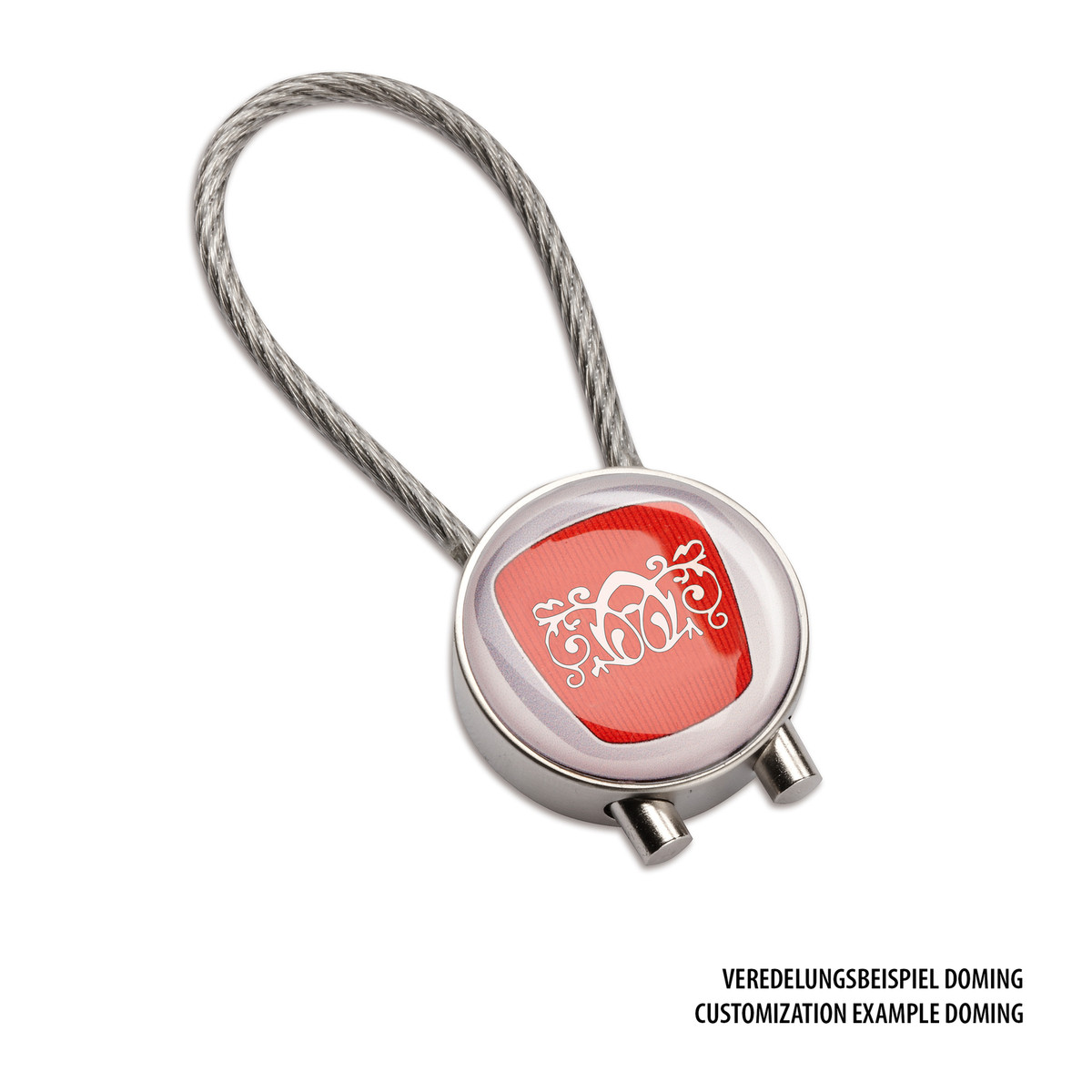 Porte-Clés Rond RE98-CABLE argenté mat Porte-Clés Rond RE98-CABLE argenté mat