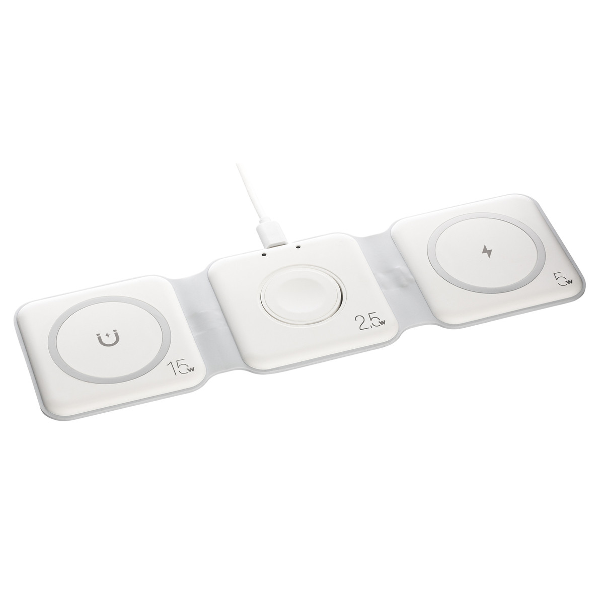 3-in-1 Snelle draadloze oplader REEVES-PORTANOVA wit 15 Watt 3-in-1 Snelle draadloze oplader REEVES-PORTANOVA wit 15 Watt