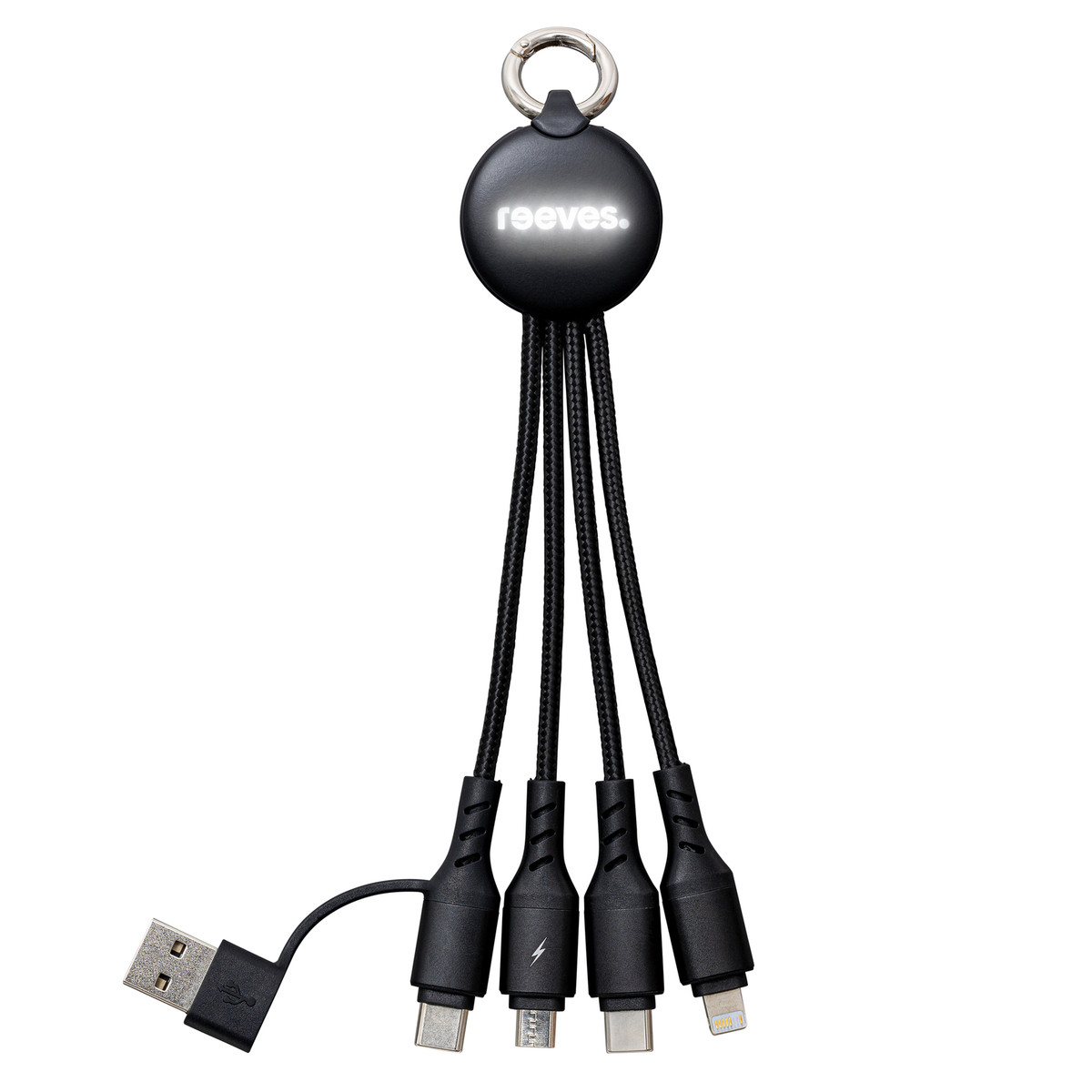 6-in-1 Charging Cable with Light REEVES-PUHALANI II black / white