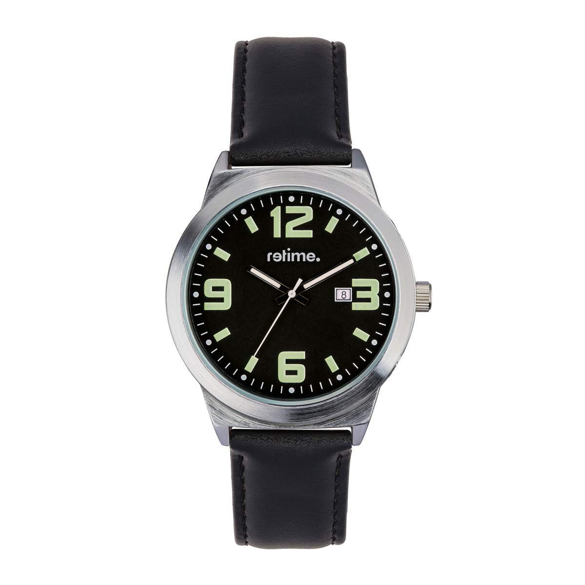 Armbanduhr RETIME-CLASSIC 620-2 silber/schwarz 45mm Armbanduhr RETIME-CLASSIC 620-2 silber/schwarz 45mm