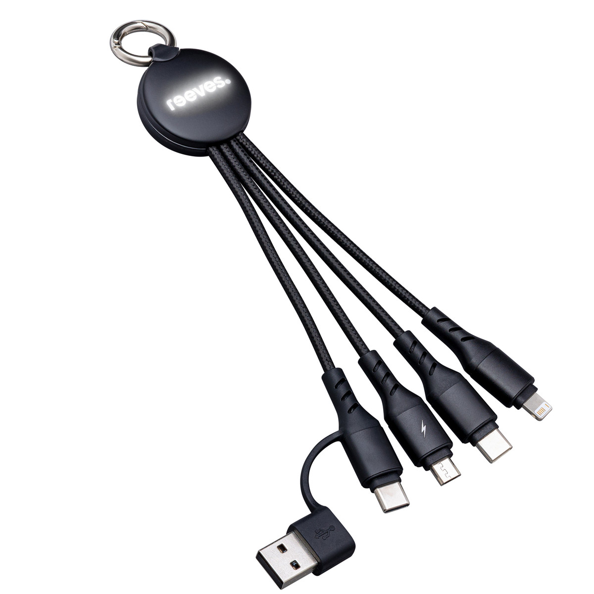 6-in-1 Charging Cable with Light REEVES-PUHALANI II black / white