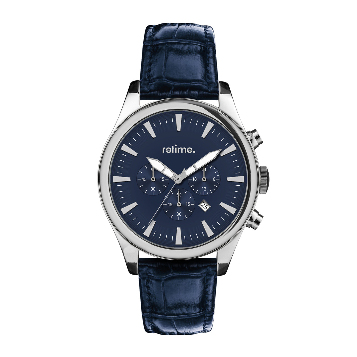 Chronograph RETIME-CHRONOGRAPHEN 611-5 dunkelblau 45,5mm Chronograph RETIME-CHRONOGRAPHEN 611-5 dunkelblau 45,5mm