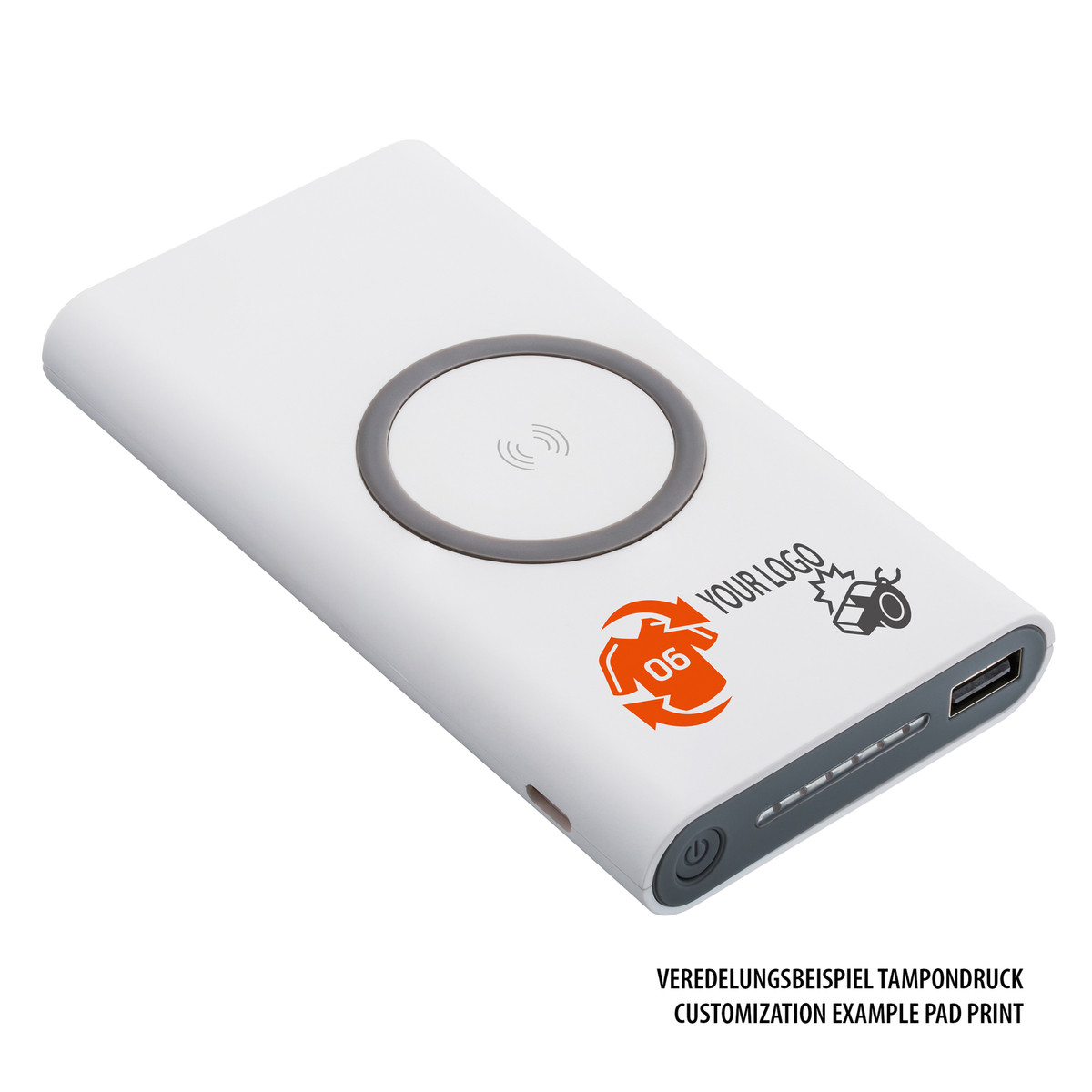 Wireless charging powerbank REFLECTS-KIEV weiß 8000 mAh Wireless charging powerbank REFLECTS-KIEV weiß 8000 mAh