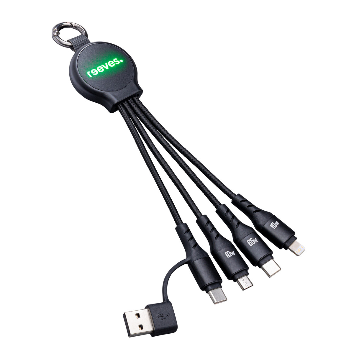 6-in-1 Charging Cable with Light REEVES-PUHALANI SWITCH black / green 6-in-1 Charging Cable with Light REEVES-PUHALANI SWITCH black / green