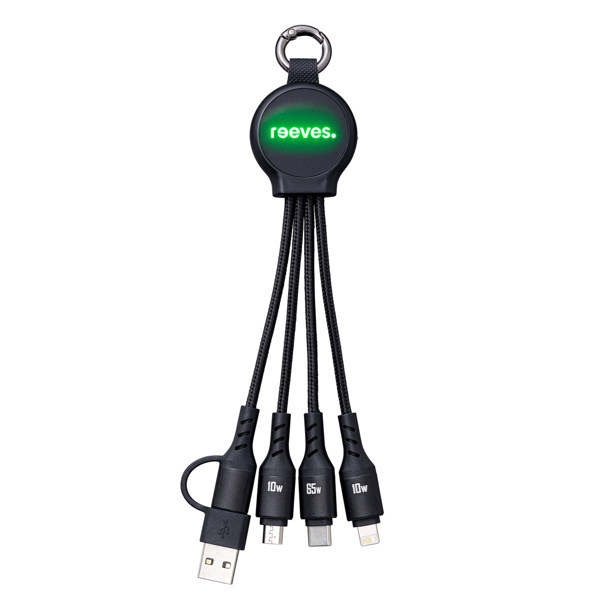 6-in-1 Charging Cable with Light REEVES-PUHALANI SWITCH black / green 6-in-1 Charging Cable with Light REEVES-PUHALANI SWITCH black / green