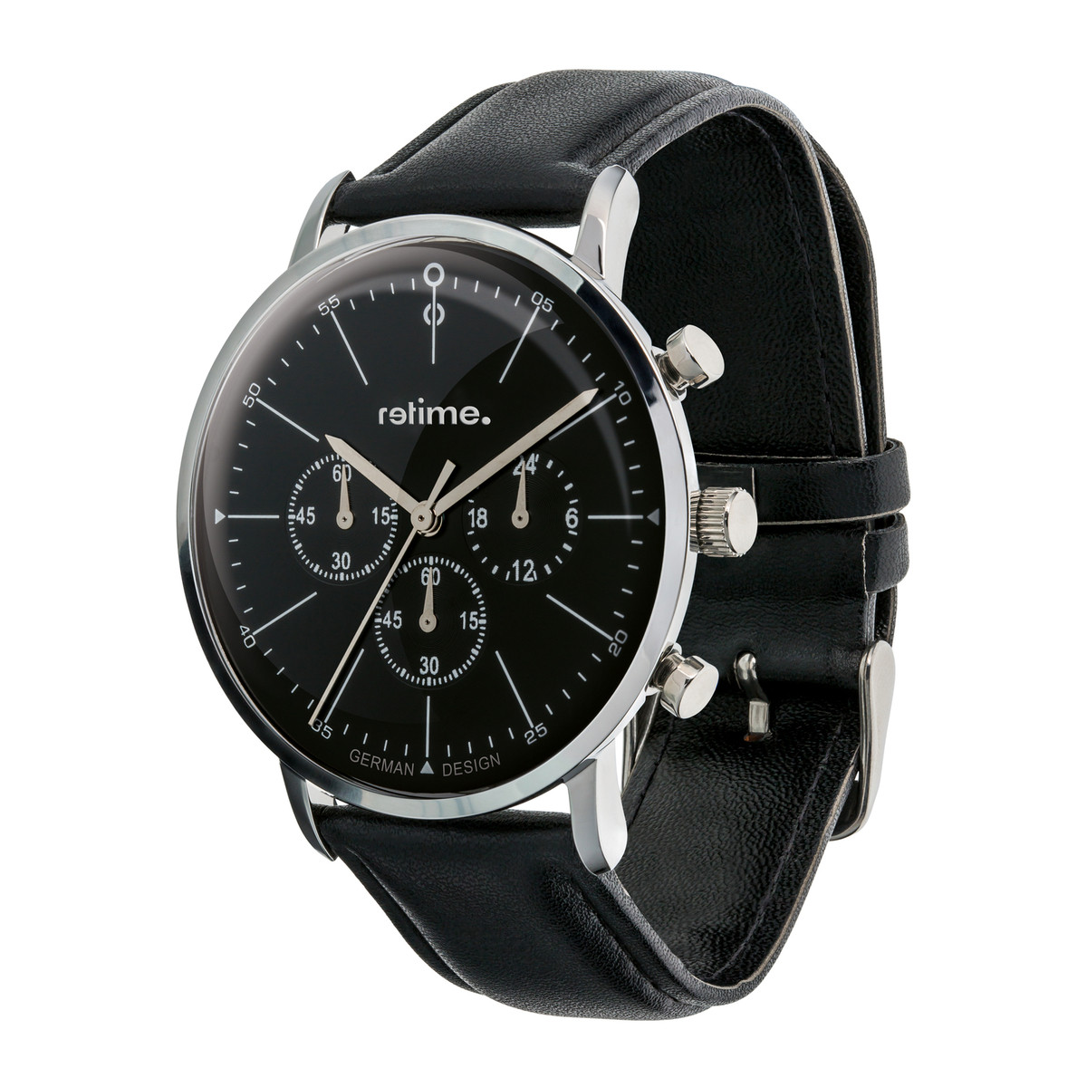 Chronograph RETIME-CHRONOGRAPHEN 666-2 noir/noir 44mm