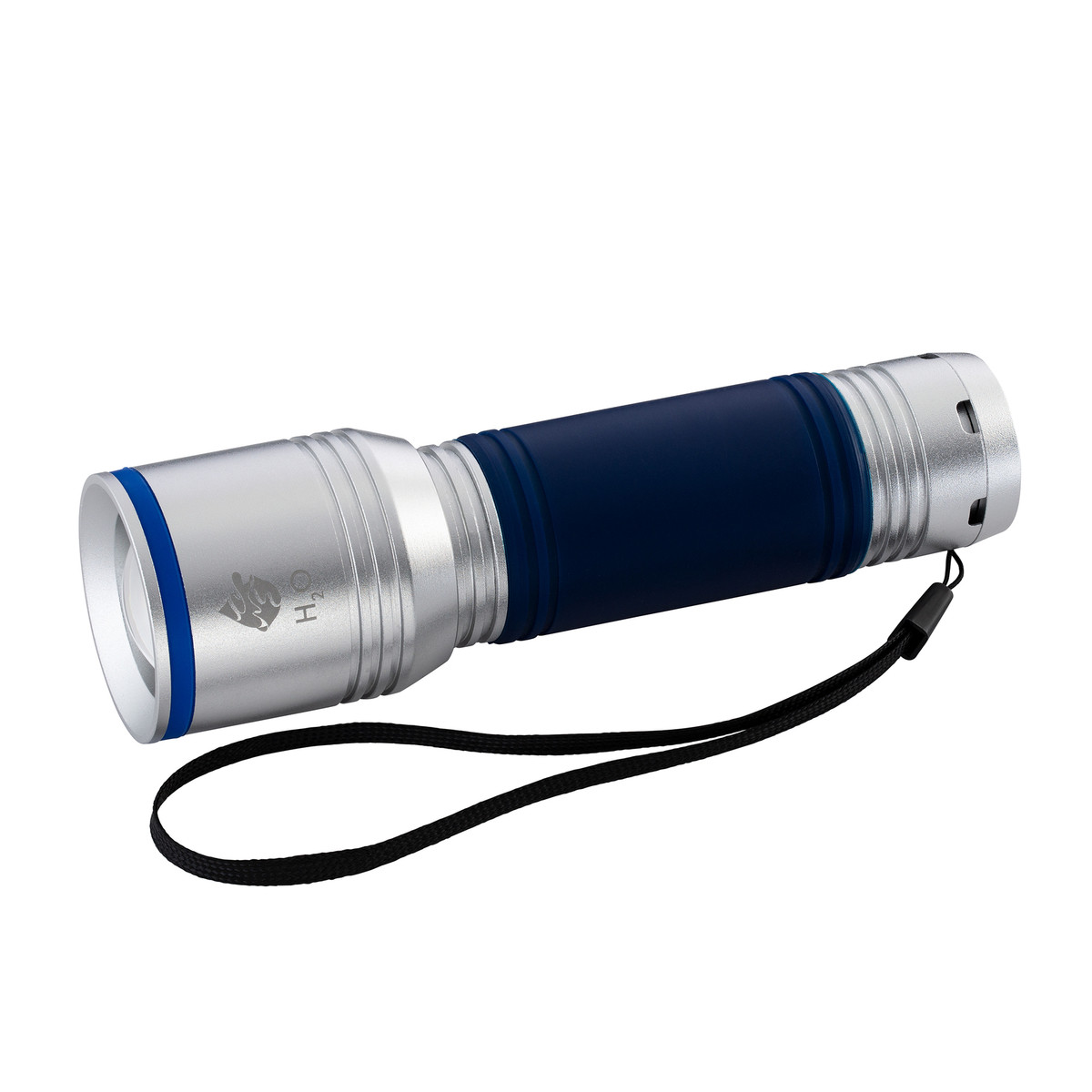 Taschenlampe REEVES-myFLASH 700 "H2O" silber veredeltes Muster